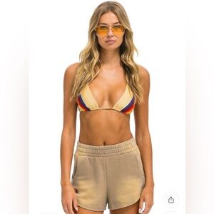 NWT Aviator Nation Essential Pocket Club Shorts in Faded Tan, Size Medium